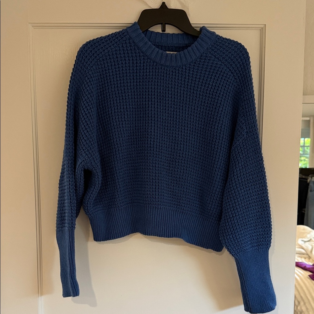 Pilcro Deep Blue Knit Crew Neck Sweater